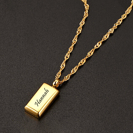 custom etched name pendant jewelry wholesale supplier personalized 14k gold bar necklace engraved water wave chain vendors and manufacturers